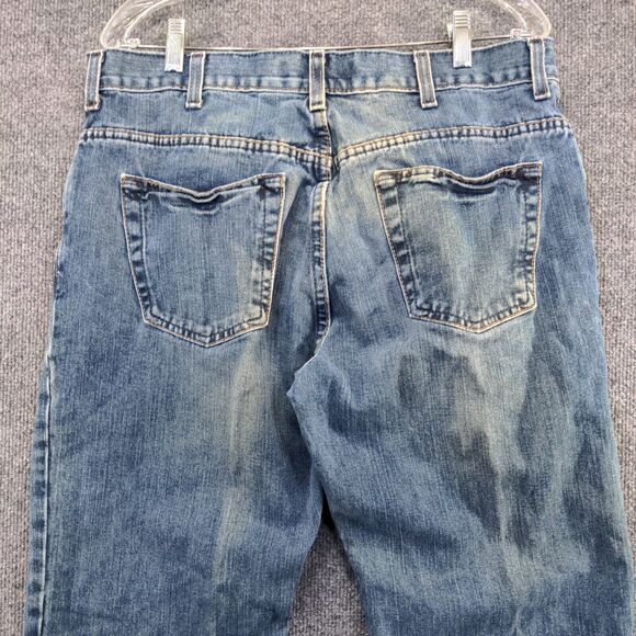 Old Navy Men's Boot-Cut Leg Jeans Blue 36x32 Stone Wash Denim 5-Pocket - Picture 6 of 11